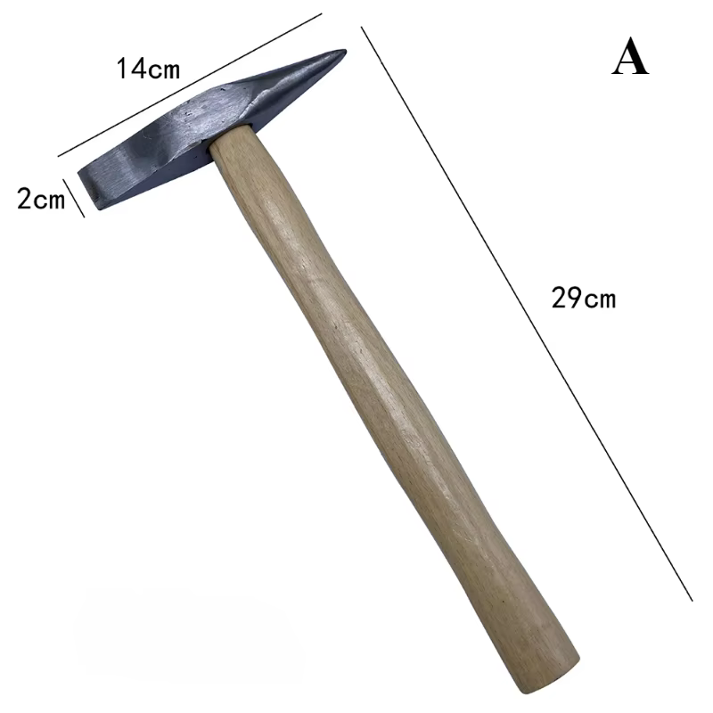 Marteau géologique 2 en 1 à tête plate pointue avec manche en bois pour la prospection minérale des 