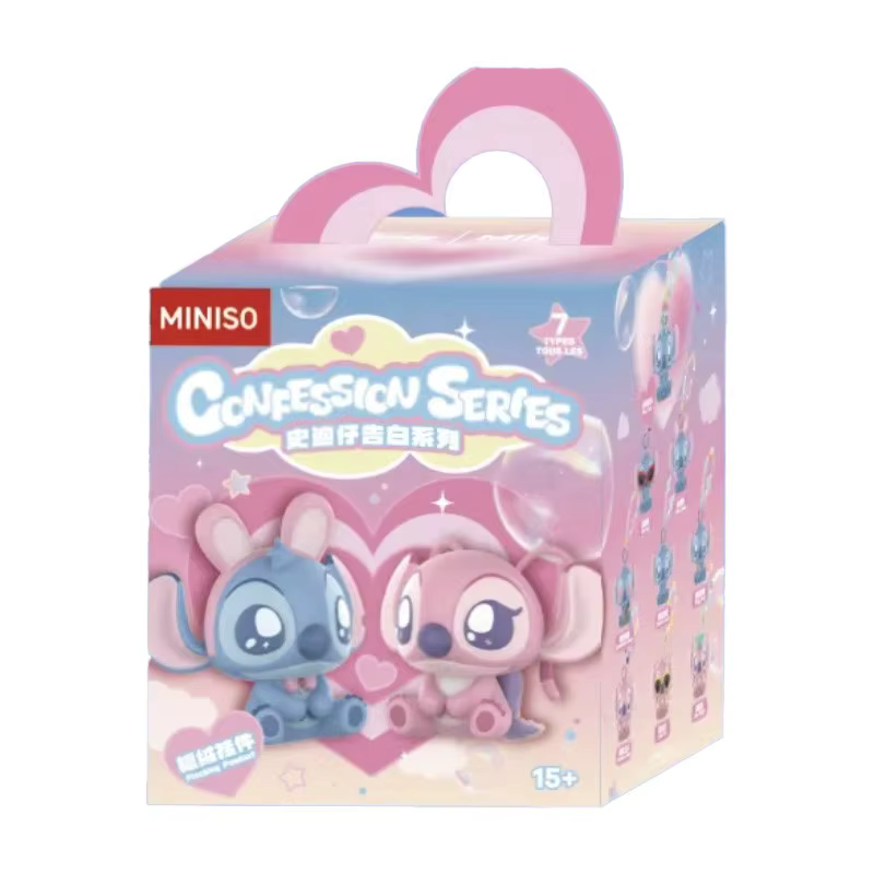Disney Stitch Confession Series Blind Box Cute Stitch Flocking Model Mystery Surprise Bag Doll Actio