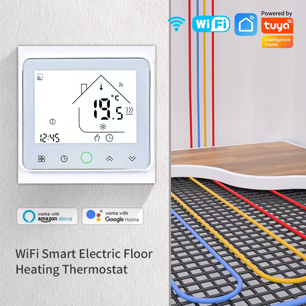 Thermostat WiFi intelligent Tuya pour chauffage au sol/eau/chaudière à gaz, compatible avec Alice, A