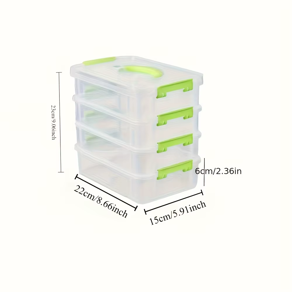 Couvercles de boîte de rangement en plastique transparent empilables à 4 couches, boîtes de rangemen