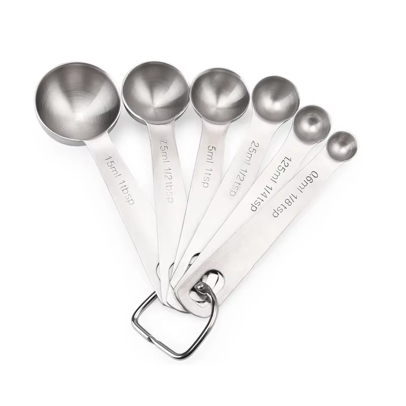Ensemble de cuillères à mesurer en acier inoxydable de qualité alimentaire, sucre, café en poudre, c