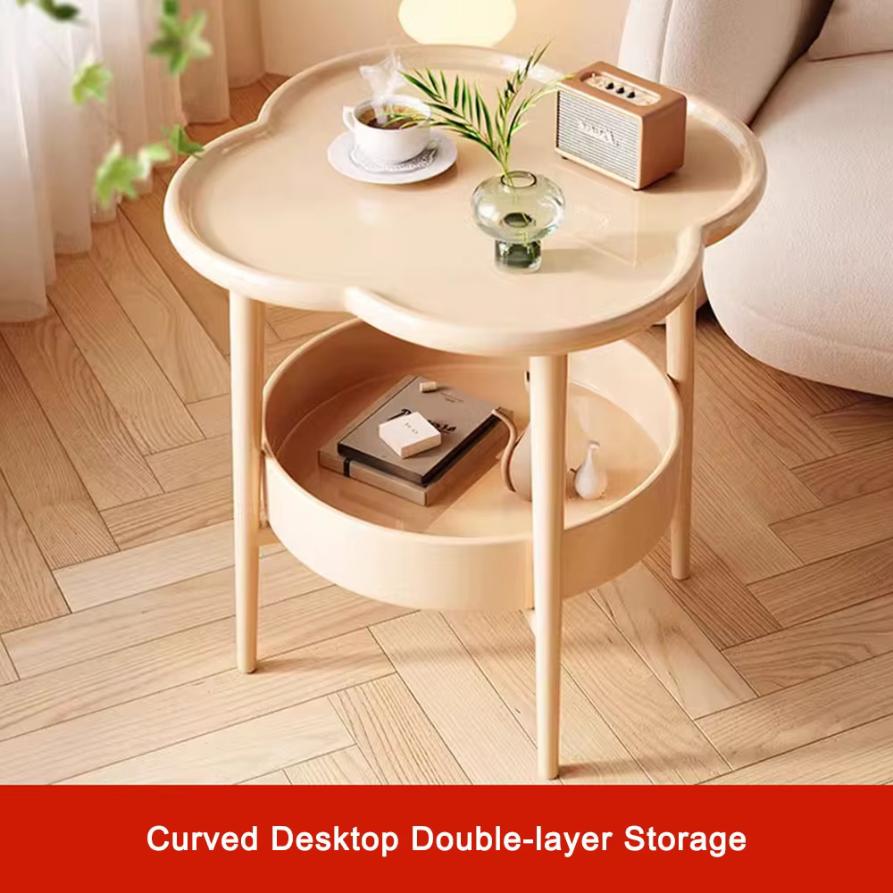 Table d'appoint moderne 40*40CM en plastique, petite table décorative avec rangement, table de cheve