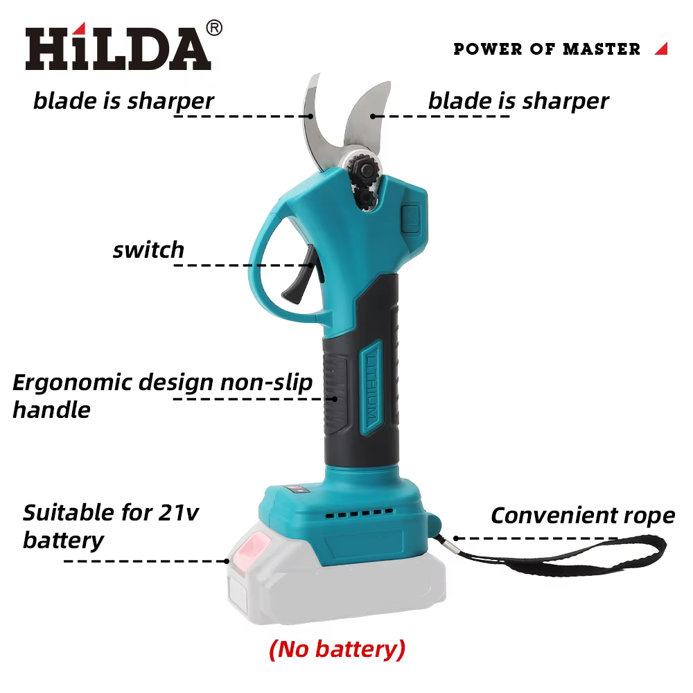 HILDA – sécateur électrique sans balais, sans fil, pour Branches d'arbres fruitiers, outil électriqu