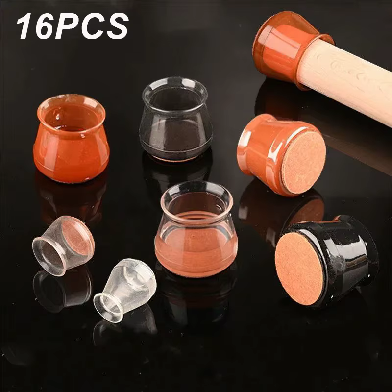 Couvre-pieds de chaise en Silicone, 16 pièces, antidérapants, ronds, protection des pieds, décoratio