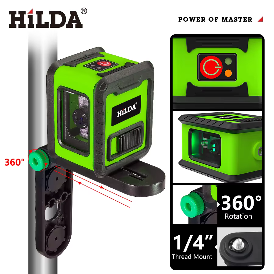 HILDA niveau Laser 2 lignes croix niveau vert Laser niveau Laser à niveau horizontal et vertical aut