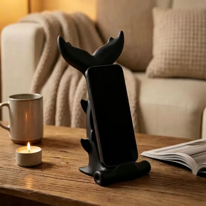Support de téléphone unique en forme de requin martille, support de bureau élégant et créatif pour l