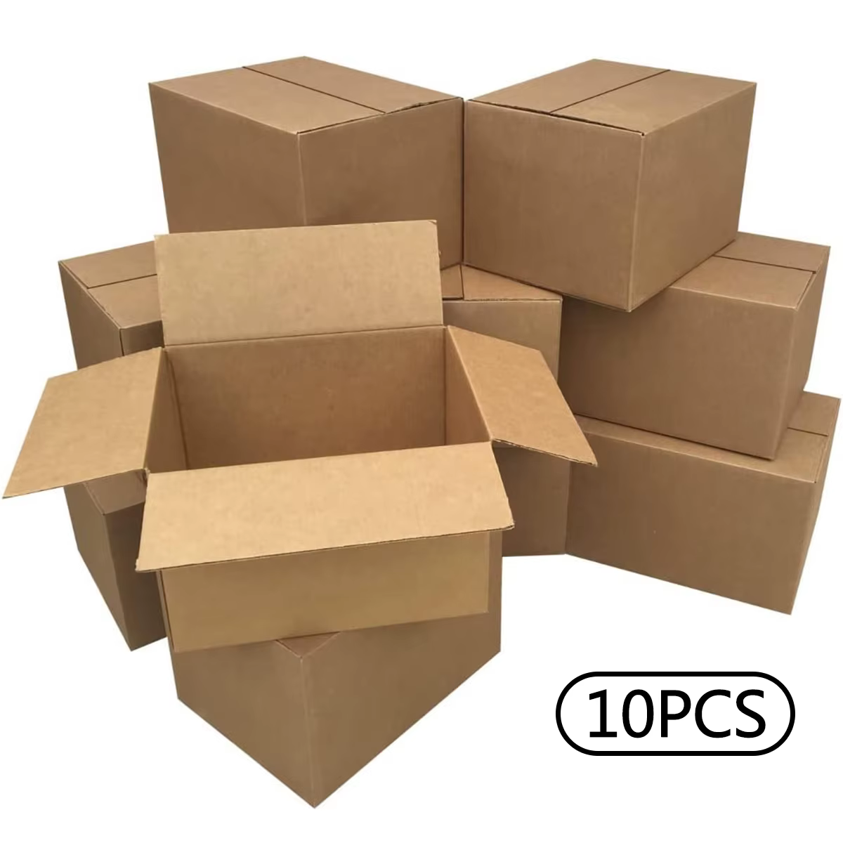 Boîte de courrier en carton ondulé marron avec couvercles, boîtes d'expédition pour petits articles,