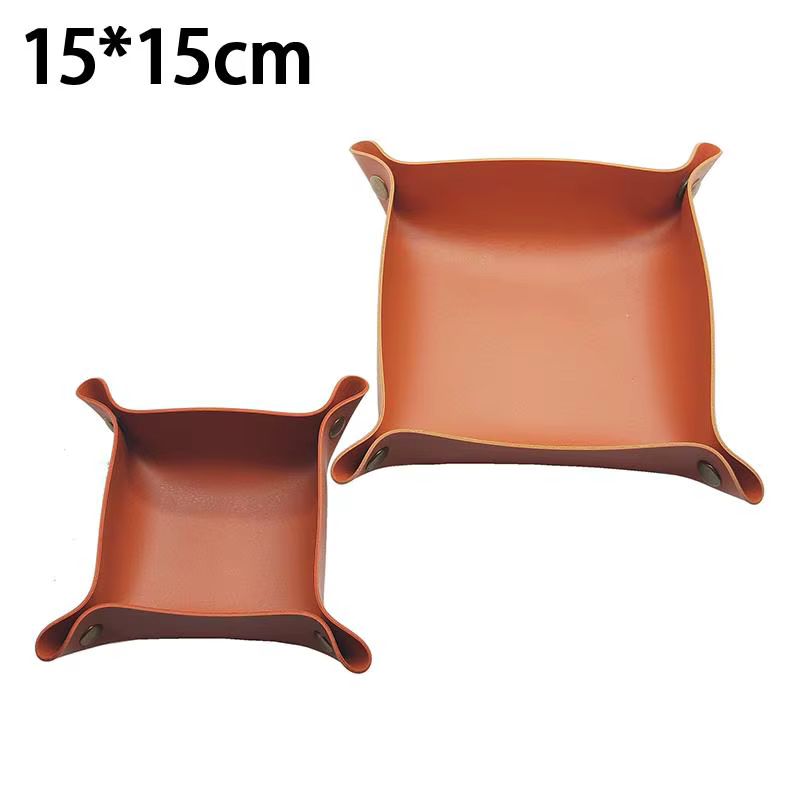 Boîte de rangement carrée en cuir PU, style nordique, plateau de rangement de bureau pour l'organisa
