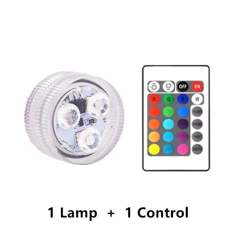 Veilleuse LED d'intérieur alimentée par batterie, lampe de piscine Submersible RGB avec télécommande
