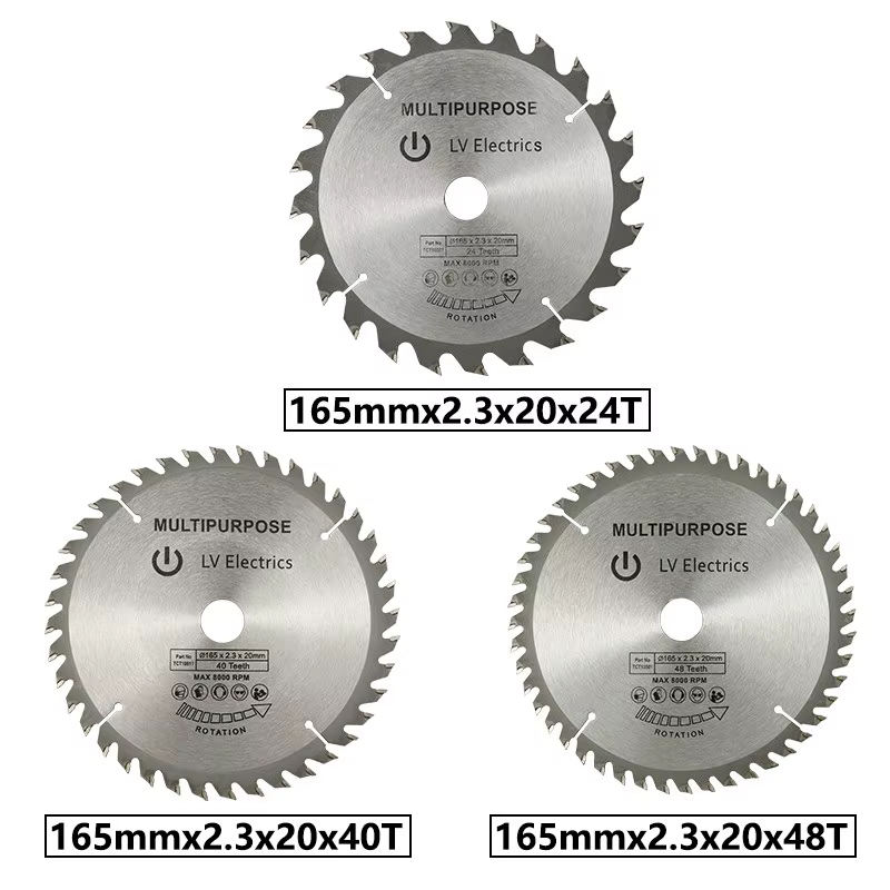 XCAN 165mm lame de scie circulaire TCT lame de scie en carbure pour outils de coupe du bois disque d