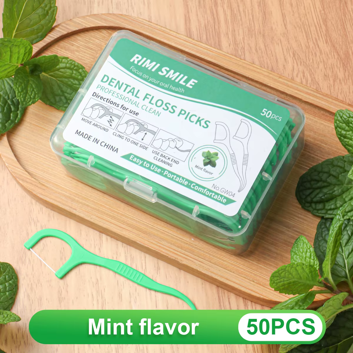 Vente chaude-50 pièces/boîte-bâton de fil dentaire aromatisé aux fruits, un outil indispensable pour