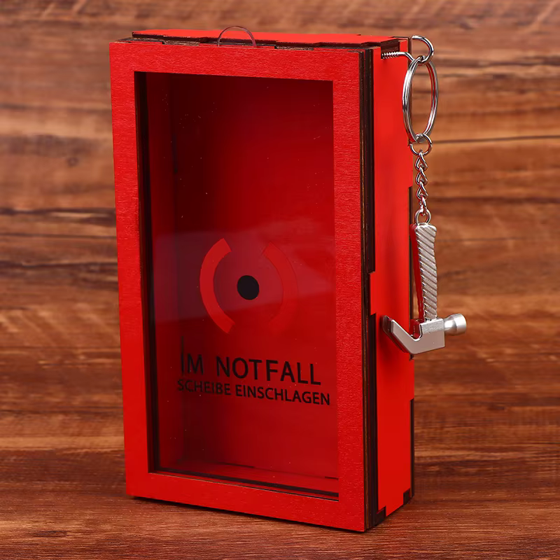 Boîte-cadeau d'urgence amusante avec marteau, étui d'emballage cadeau, Gag rouge, organisateur de ca