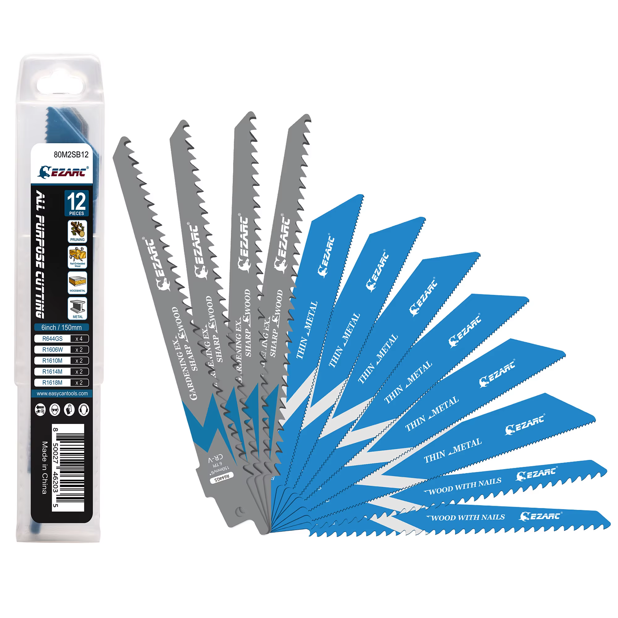 Lames de scie alternative de 150mm, lames de scie de coupe tout usage bimétallique de 6 pouces pour 