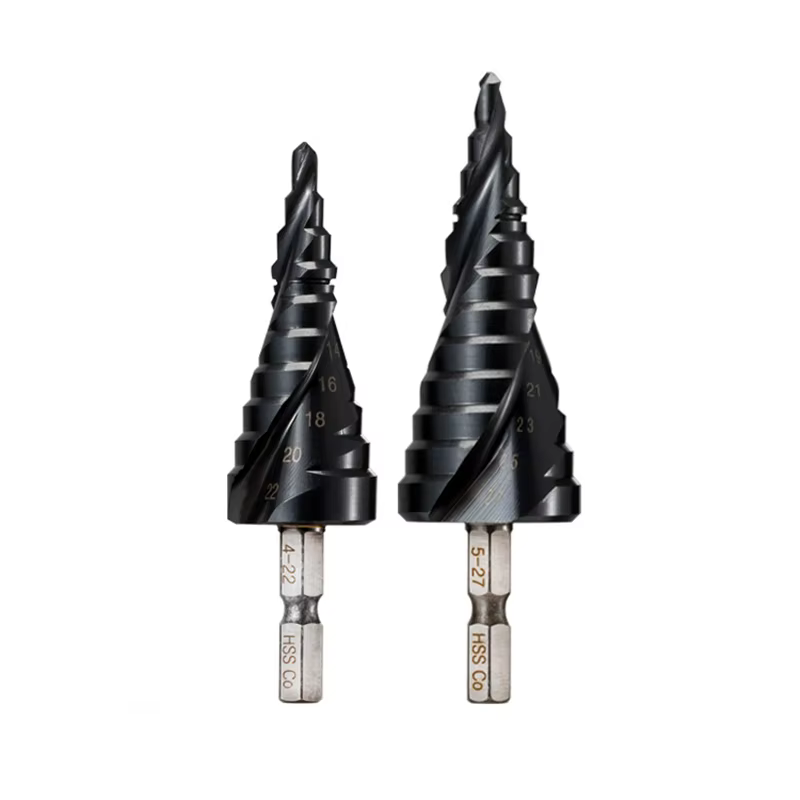 Foret étagé revêtu de TiAlN au Cobalt HRC89 M35, tige hexagonale de 1/4 pouces, ouvre-trou de perçag