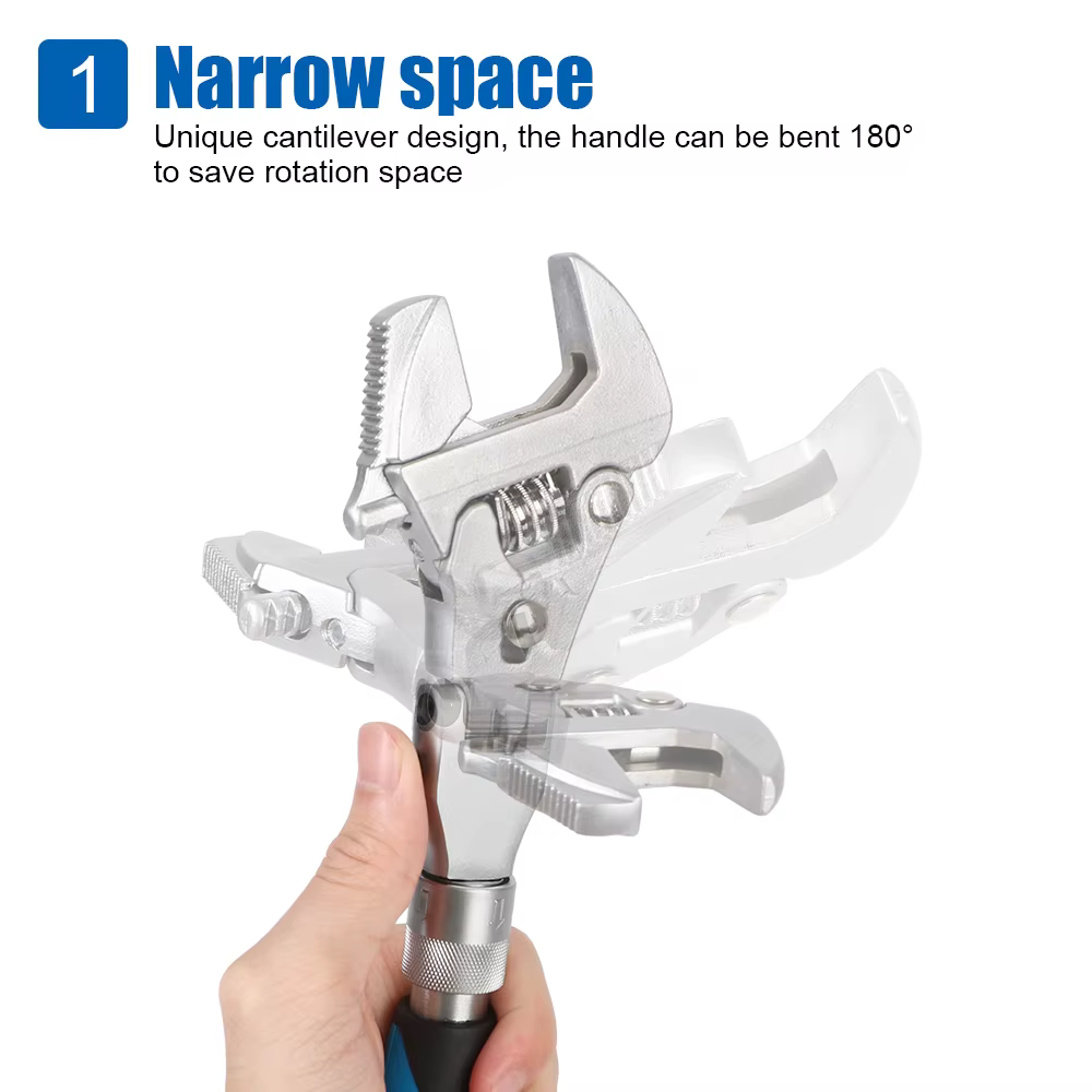 Clé dynamométrique réglable clé à cliquet pliante à 180 degrés clé à poulie d'entretien ménager clé