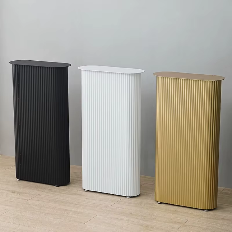 Pieds de Table ondulés esthétiques en métal crème, Base de bureau elliptique pour Support d'îlot de 