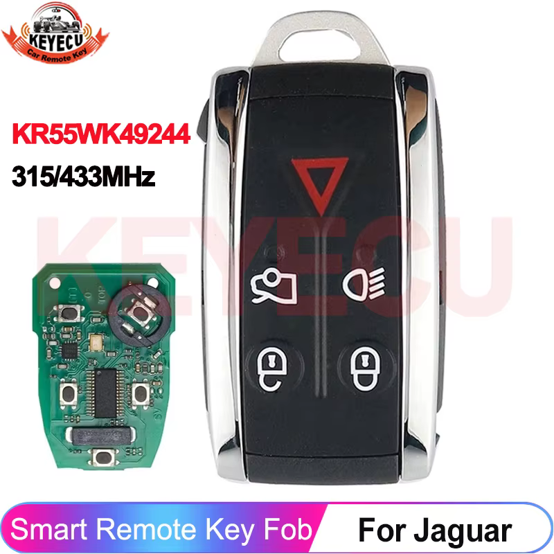 KEYECU 315/433MHz FSK ASK pour Jaguar XF XFR XK XKR XJ8 XK8 2007- 2009 2010 2011 clé à distance inte