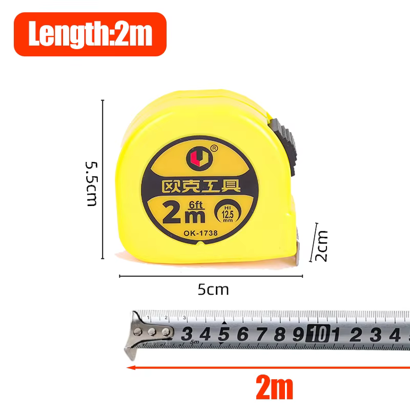 Mètre à ruban rétractable en acier, règle de mesure métrique portable, règles de mesure en métal pou
