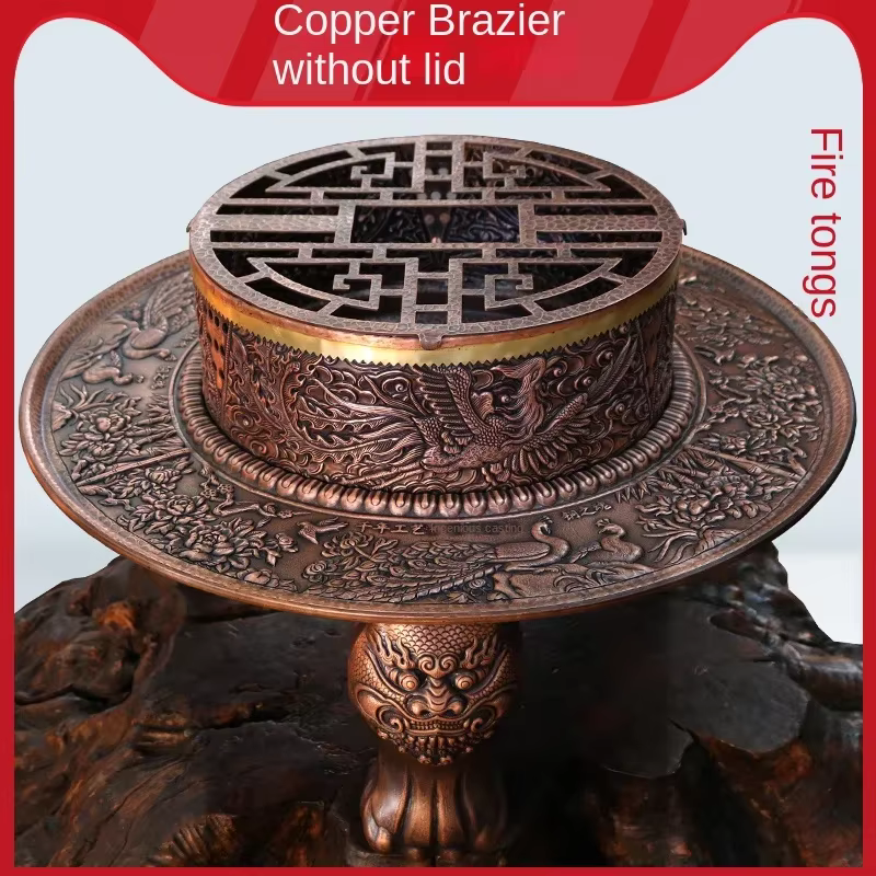 Brasoir manuel en cuivre rouge pur, poêle épaissi, chauffage au feu, multifonction, charbon de bois,