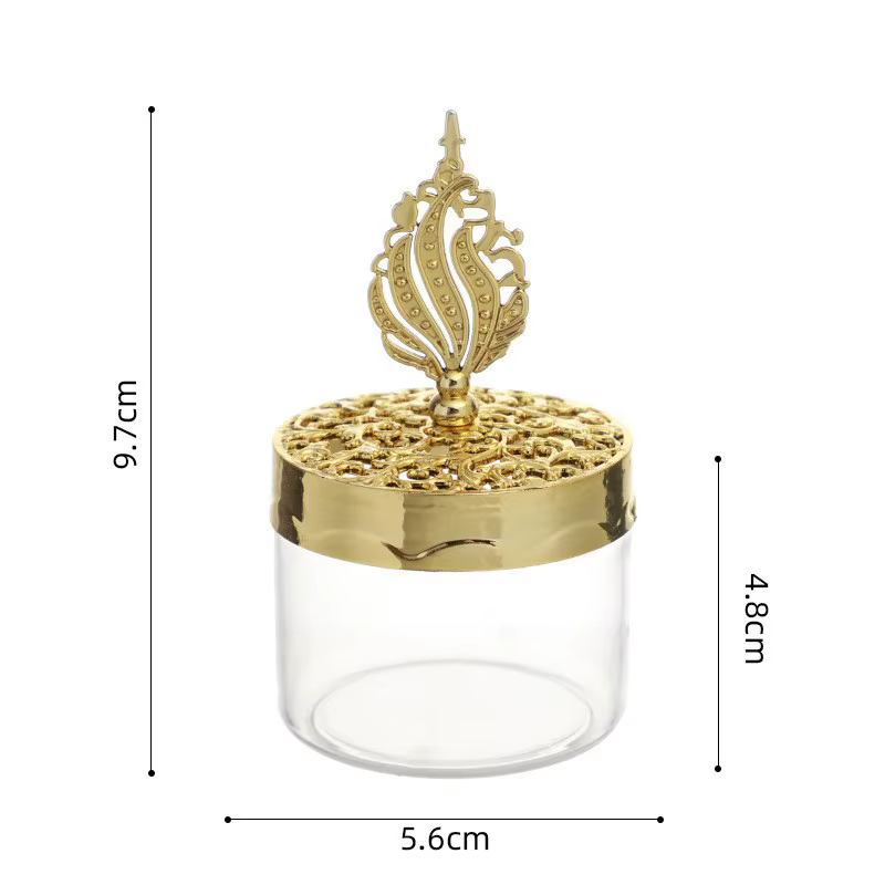 Boîte à bonbons dorée, boîte-cadeau ronde pour fête de mariage arabe du moyen-orient, pour célébrati
