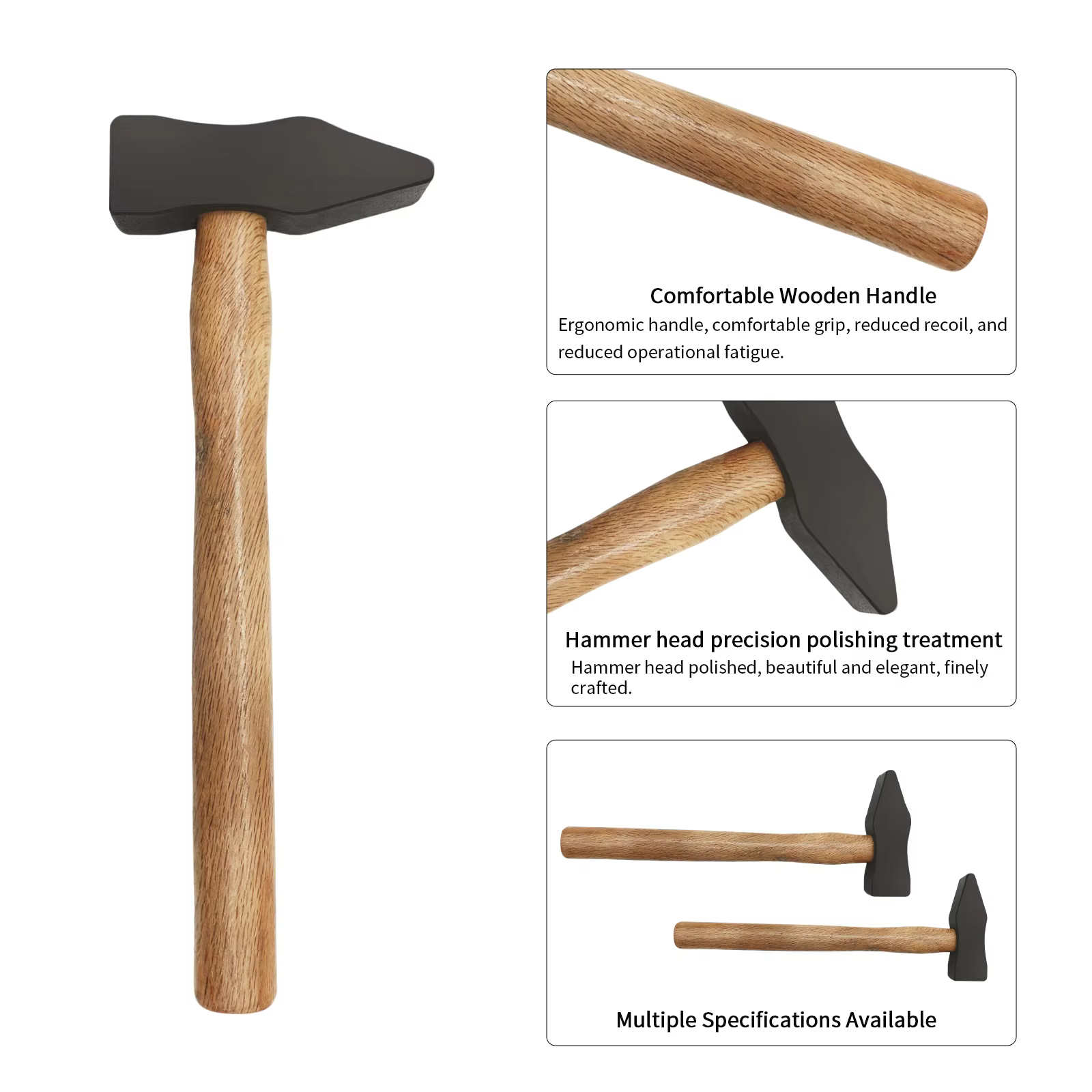 Marteau à écailler pour soudure, marteau de serrurier, marteau d'électricien avec manche en bois pou