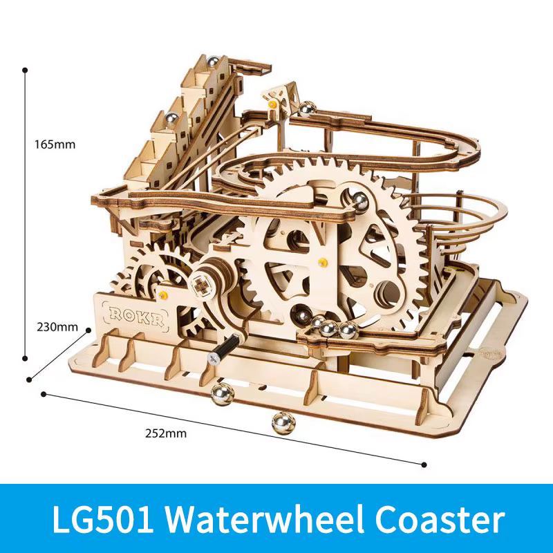 ROKR Marble Night City 3D Puzzle en bois à assembler, modèle de moulin à eau, jouets pour adultes, c