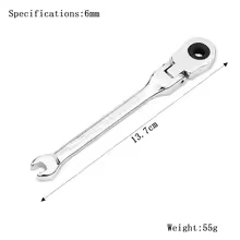 Clé à cliquet à tête mobile de 6 à 24mm, clé à miroir ouvert à double tête en fleur de prunier à dou