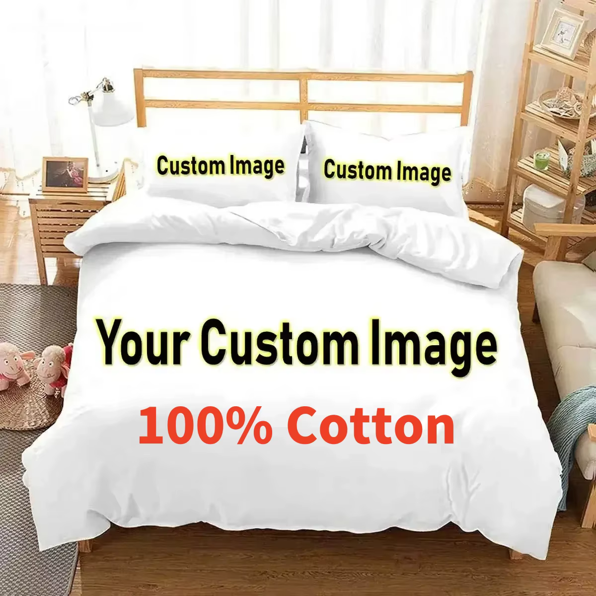 Parure de lit en coton personnalisée, housse de couette personnalisée, créative et intéressante, ave