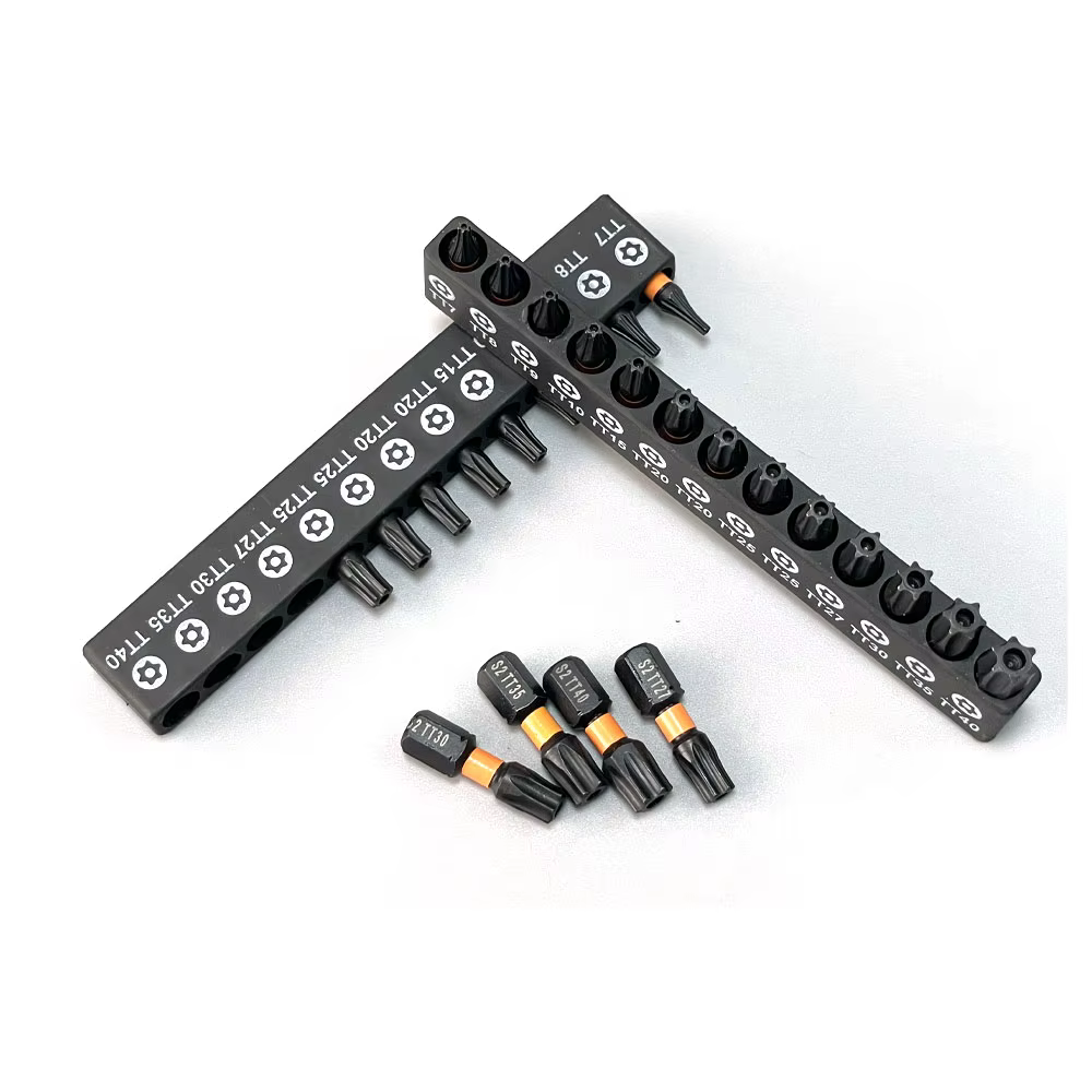 Jeu de tournevis Torx S2, ensemble d'outils magnétiques creux de 25mm avec porte-embout, tige hexago