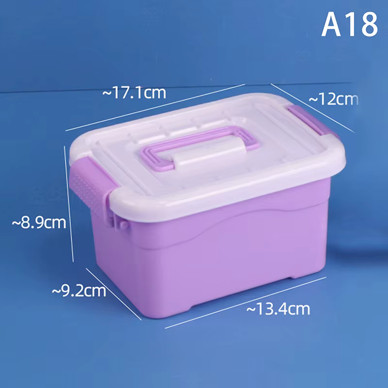 Boîte de rangement en plastique avec couvercle, boîte de rangement transparente Portable, jouets pou