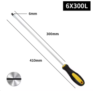 Tournevis à manche long de 12 pouces, embouts de tournevis magnétiques à tête fendue transversale, o