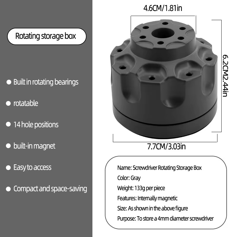 360 ° Support de rangement rotatif multifonctionnel pour outils d'entretien, avec fente multi-trou