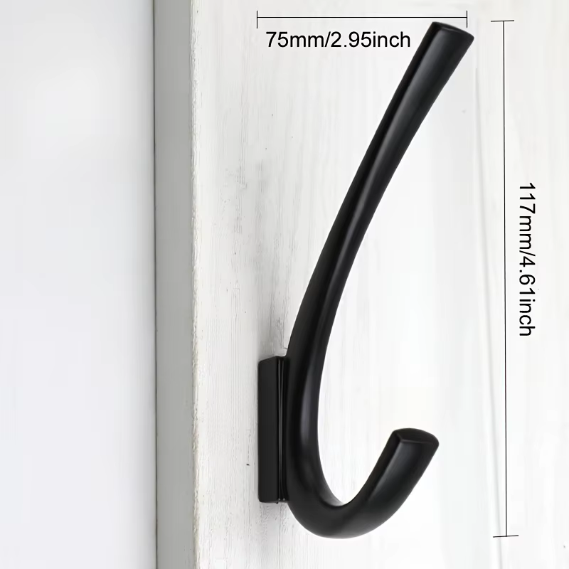 Patères en métal robuste – 1 pièce, finition dorée ou noire mate, fixés au mur pour le rangement de