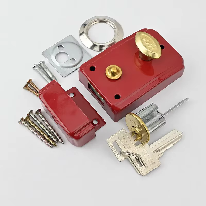 Serrures rouges rétro pour porte extérieure, sécurité antivol, serrure d'assurance multiple, serrure