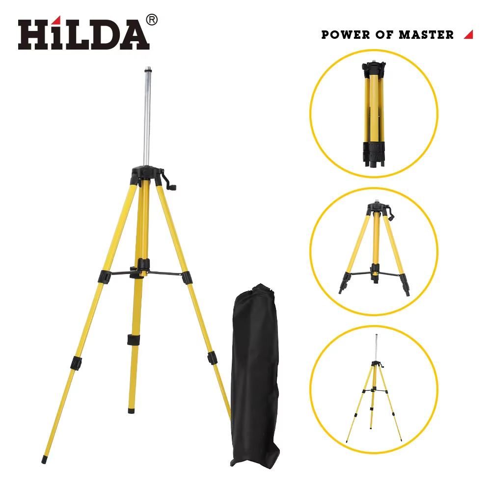 HILDA trépied de niveau Laser 1.2M/1.5M 5/8 pouces hauteur réglable trépied en feralliine épaisse Ba