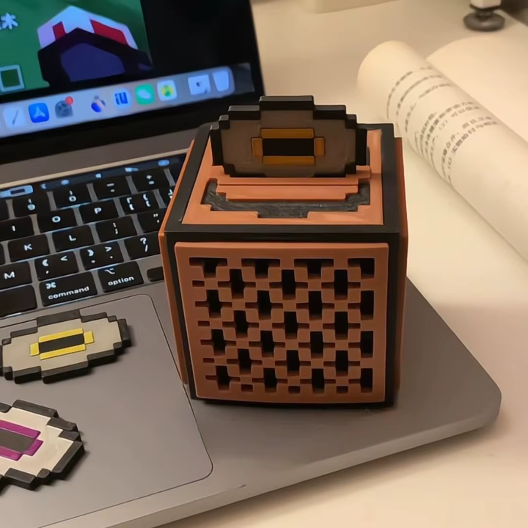 Boîte à musique Bluetooth imprimée en 3D style rétro, haut-parleur sans fil, décoration de bureau, c