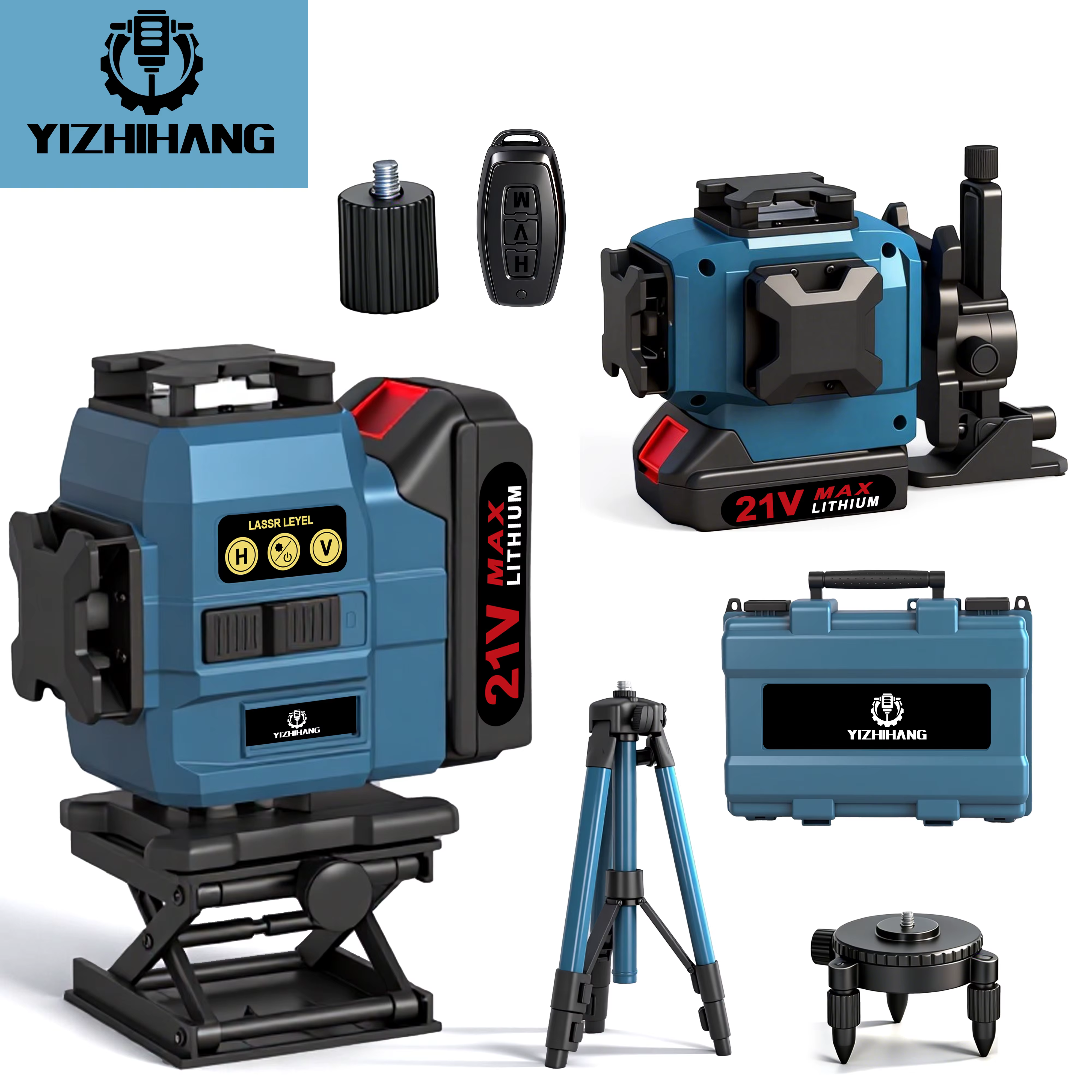 Niveau laser vert horizontal et vertical à 360 degrés de qualité industrielle AGL122 avec 16 faiscea