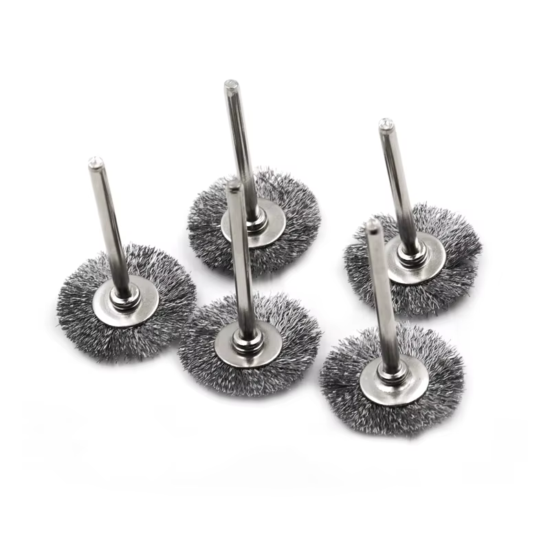 Jeu de brosses à roue métallique, perceuse, polissage, outils Dremel, tige de 3mm pour meuleuse élec