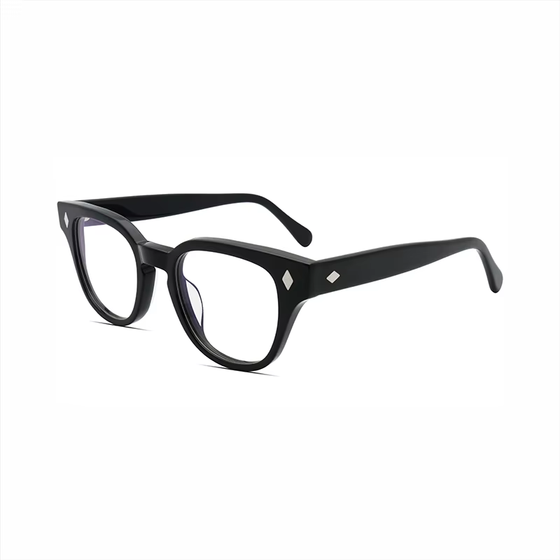 Nouvelles lunettes optiques élégantes avec design à rivets rétro, monture en acétate de haute qualit