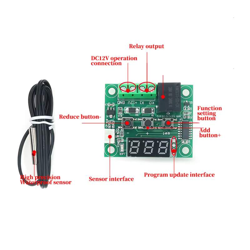 Javino W1209 DC 5 V 12 V chaleur froide température thermostat interrupteur de contrôle de températu