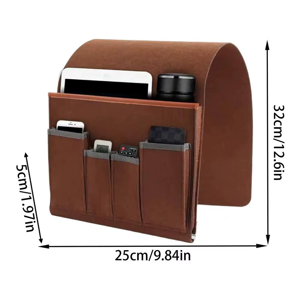 Caddie pour fauteuil de maison, canapé en feutre, organisateur d'accoudoir inclinable pour tablette,