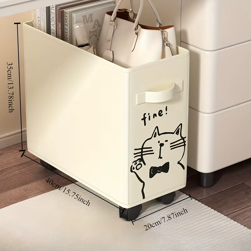 Panier de rangement pour le bureau avec roulettes, étagère mobile sous le bureau pour l'organisation