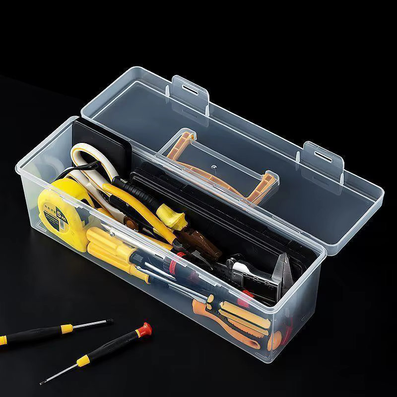 Boîte de rangement pour outils multi-compartiments, organisateur transparent avec fermoirs robustes 