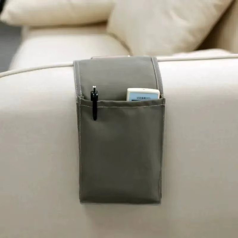 Sac de rangement de chevet en coton et lin, pour télécommande, lit, canapé, bureau, support TV, sac 