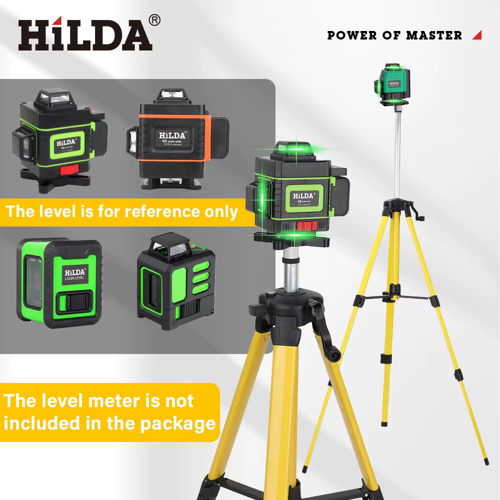 HILDA trépied de niveau Laser 1.2M/1.5M 5/8 pouces hauteur réglable trépied en feralliine épaisse Ba