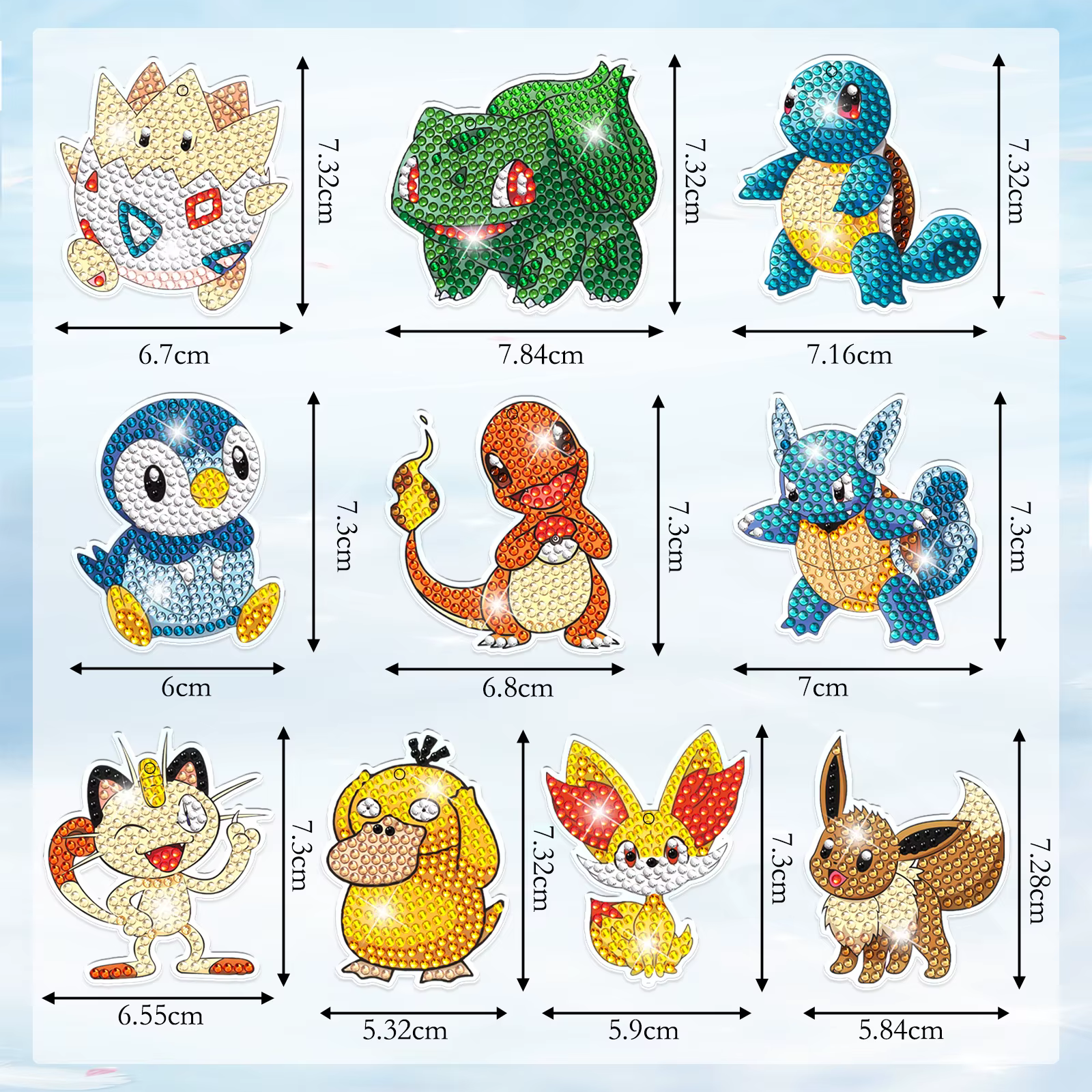 Porte-clés en diamant Pikachu Digimon de dessin animé, broderie mosaïque, point de croix, pendentif 