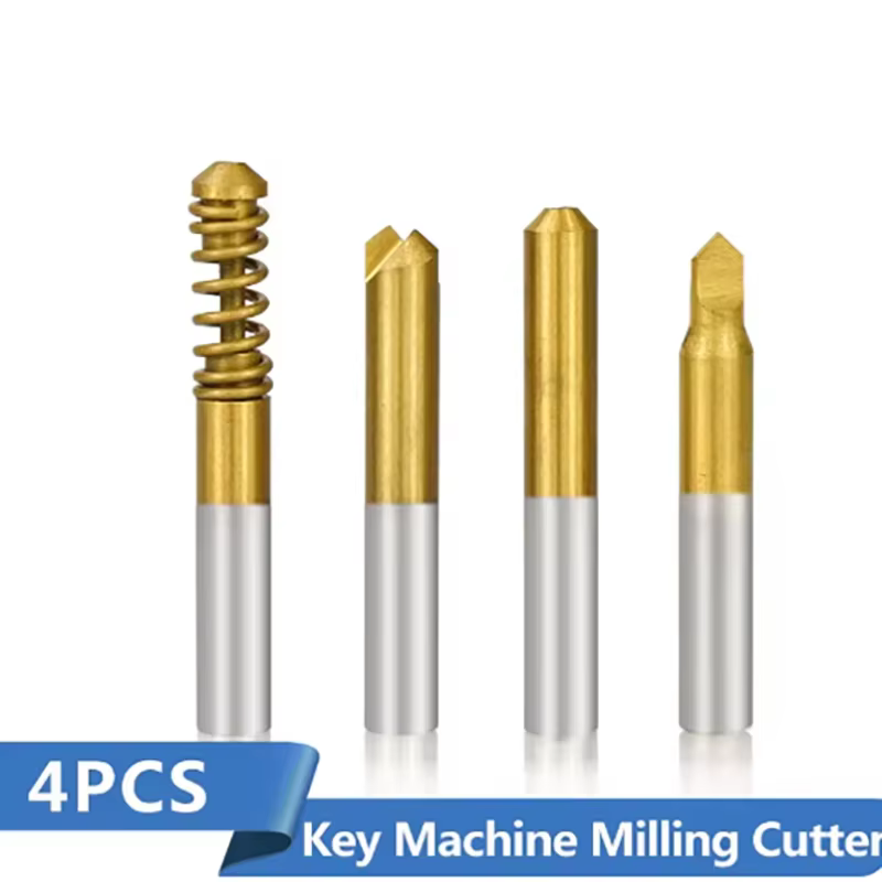 Lot de 4 fraises verticales pour machine à clés, pour clés spéciales, outils de serrurier, outils de