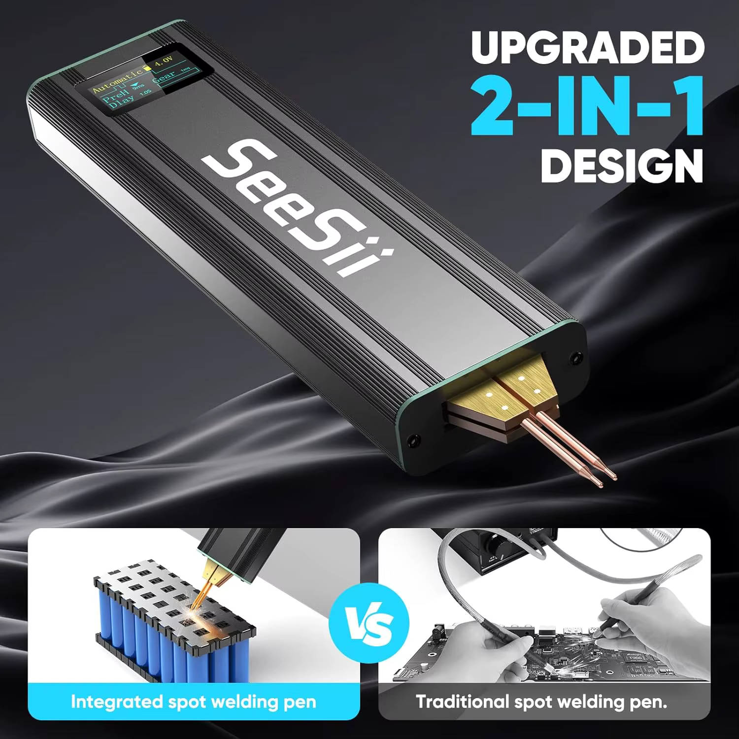 Seesii 80 vitesses Mini soudeuse par points Portable soudeuse par points avec affichage numérique fe