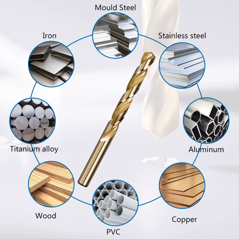 CMCP-Forets hélicoïdaux HSS, 1-13mm, M2 asile alt Coated for Wood, Metal Hole Cutter, Gun Drill Bits