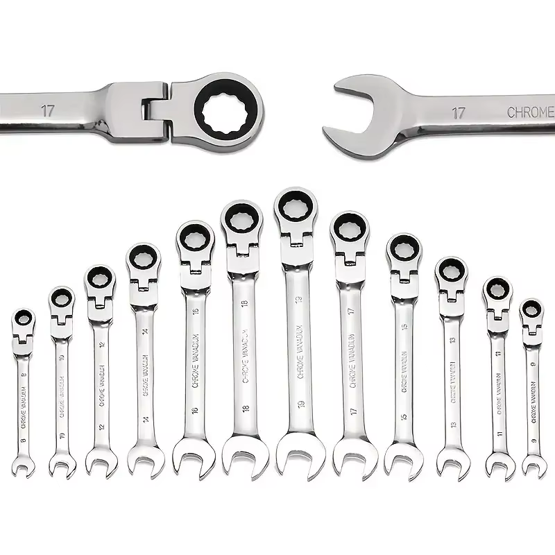 Jeu de clés combinées à cliquet à tête flexible, 1 pièce, clés à double usage à cliquet métrique, cl